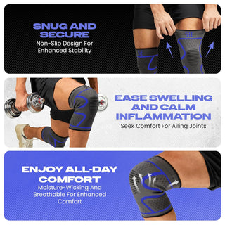 Special Essentials Knee Brace for Men and Women - 2 Pack Knee Compression Sleeve