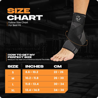 Special Essentials 1 Pair Ankle Brace with Ankle Strap for Men & Women Ankle/Foot Compression Sleeve Wrap