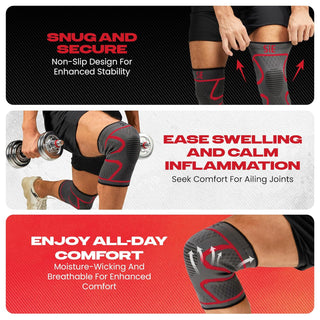 Special Essentials Knee Brace for Men and Women - 2 Pack Knee Compression Sleeve