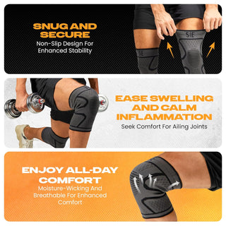 Special Essentials Knee Brace for Men and Women - 2 Pack Knee Compression Sleeve