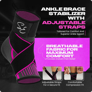 Special Essentials 1 Pair Ankle Brace with Ankle Strap for Men & Women Ankle/Foot Compression Sleeve Wrap