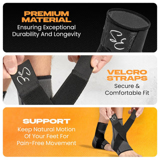 Special Essentials 1 Pair Ankle Brace with Ankle Strap for Men & Women Ankle/Foot Compression Sleeve Wrap