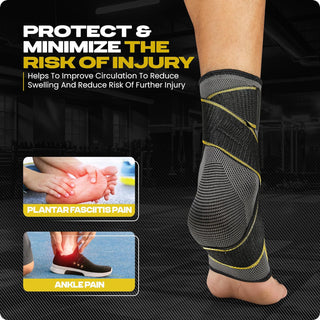 Special Essentials 1 Pair Ankle Brace with Ankle Strap for Men & Women Ankle/Foot Compression Sleeve Wrap