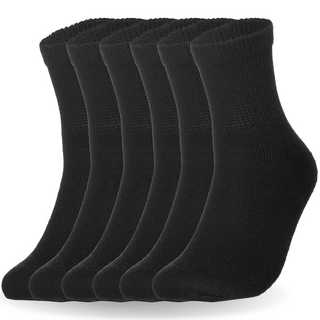 Special Essentials 6 Pairs Cotton Diabetic Ankle Socks - Non-Binding With Extra Wide Top For Men and Women…