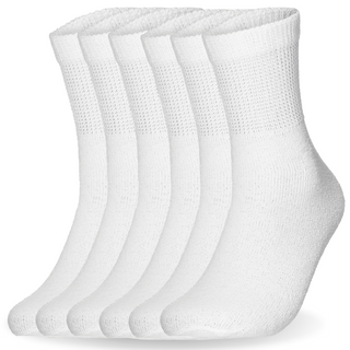 Special Essentials 6 Pairs Cotton Diabetic Ankle Socks - Non-Binding With Extra Wide Top For Men and Women…