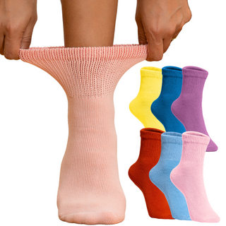 Special Essentials 6 Pairs Non-Binding Diabetic & Circulator Ankle Socks For Men & Women - Soft Moisture-Wicking Cotton