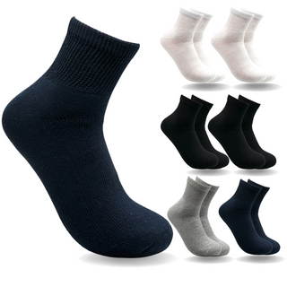 Special Essentials 6 Pairs Non-Binding Diabetic & Circulator Ankle Socks For Men & Women - Soft Moisture-Wicking Cotton