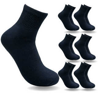 Special Essentials 6 Pairs Non-Binding Diabetic & Circulator Ankle Socks For Men & Women - Soft Moisture-Wicking Cotton