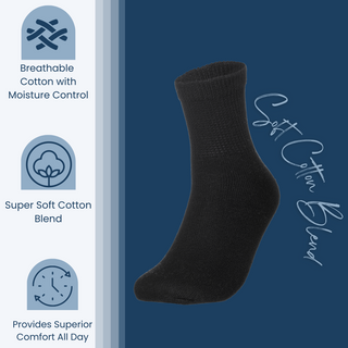 Special Essentials 6 Pairs Non-Binding Diabetic & Circulator Ankle Socks For Men & Women - Soft Moisture-Wicking Cotton