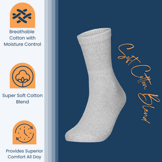 Special Essentials 6 Pairs Cotton Diabetic Ankle Socks - Non-Binding With Extra Wide Top For Men and Women…