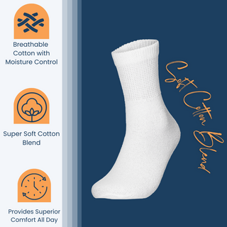 Special Essentials 6 Pairs Non-Binding Diabetic & Circulator Ankle Socks For Men & Women - Soft Moisture-Wicking Cotton