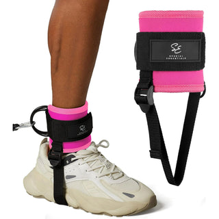 Special Essentials Ankle Cuffs with Adjustable Foot Strap for Cable Machine & Resistance Bands